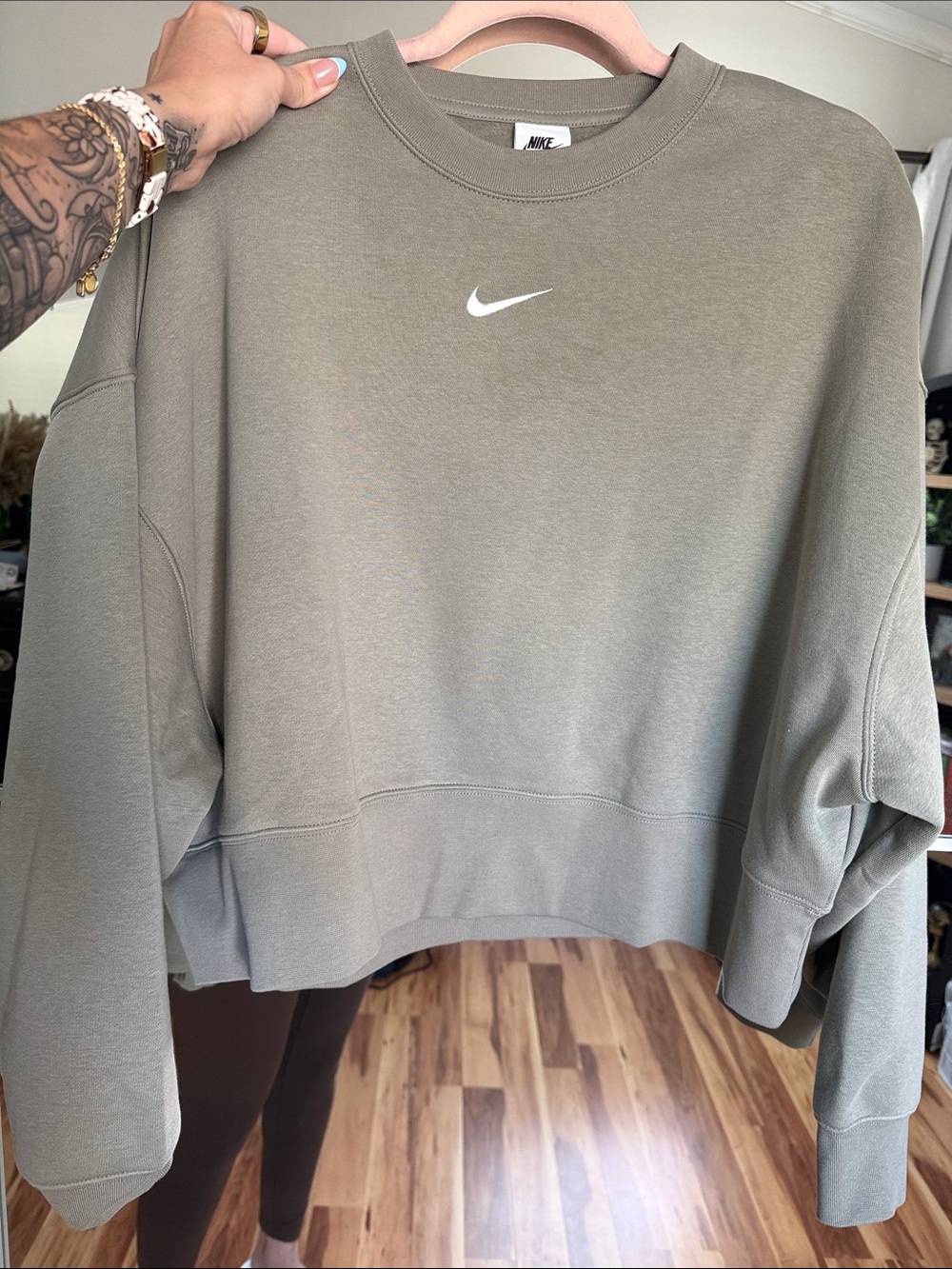 Nike Women's Sage Green Crewneck Sweatshirt